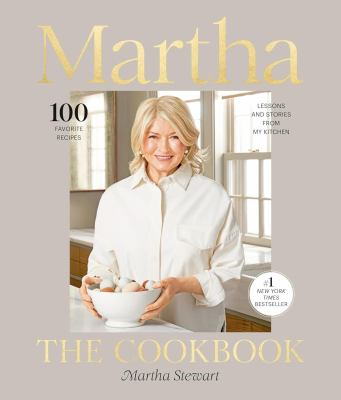 Book Cover:Martha Stewart hold a bowl on a beige background