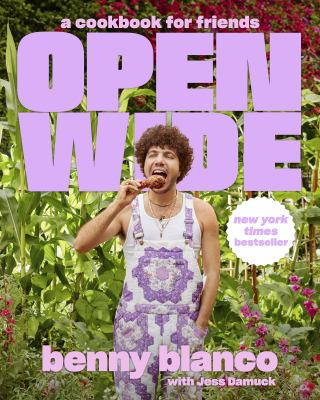 Book Cover:benny blanco eating in a field wearing crochet overalls