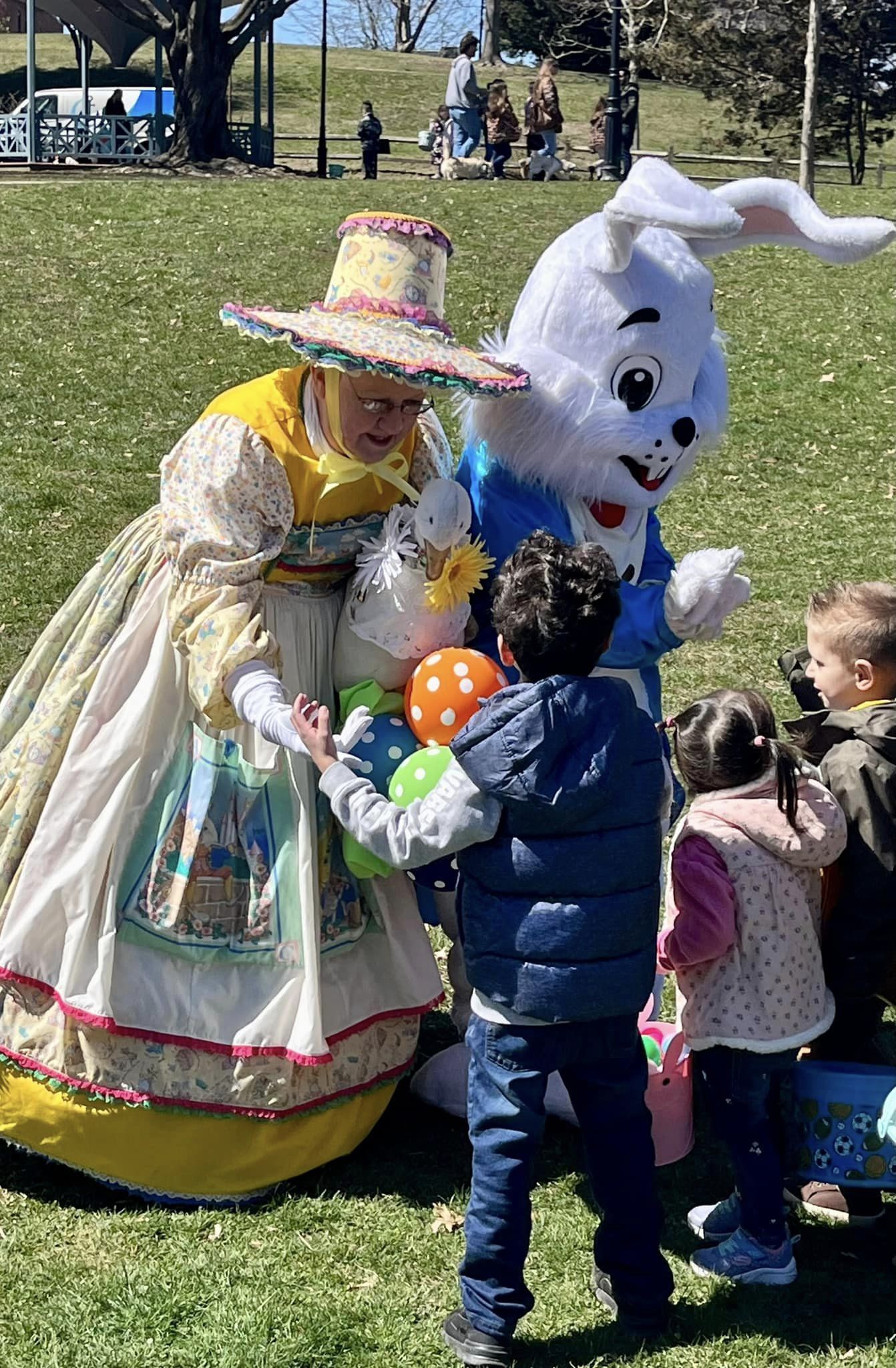 Image with kids and Easter Bunny